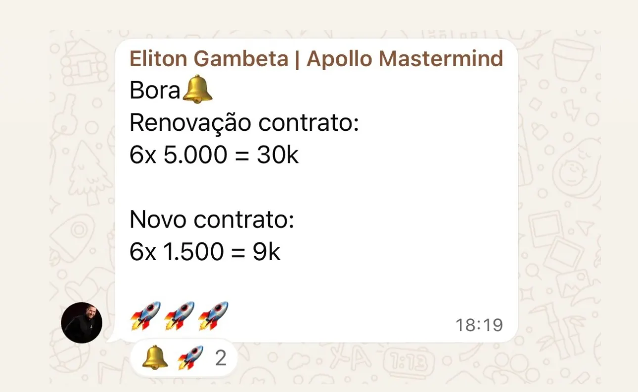 Contrato fechado por Eliton Gambeta